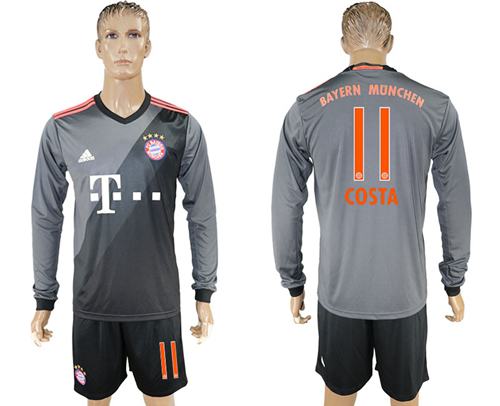 Bayern Munchen #11 Costa Away Long Sleeves Soccer Club Jersey